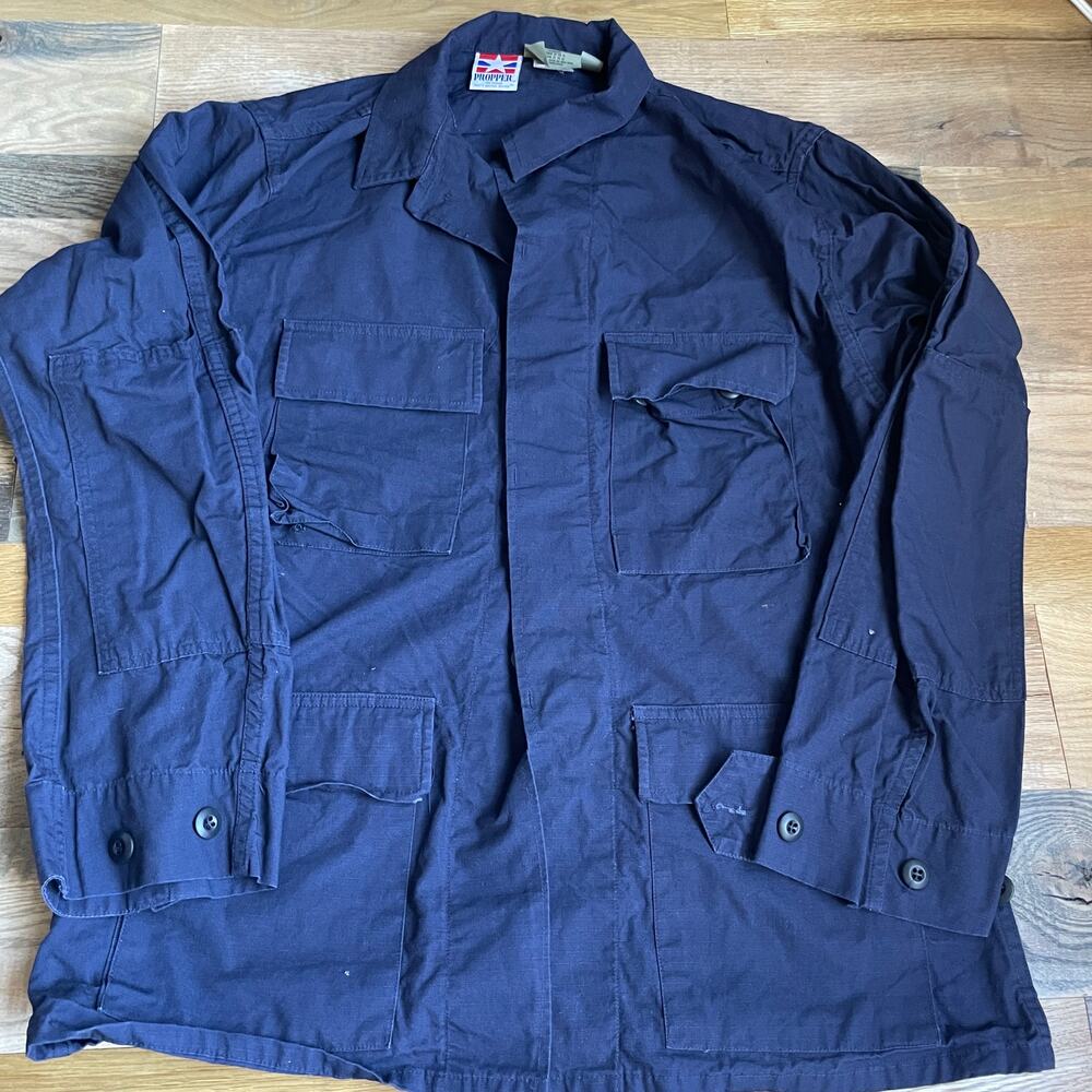 Propper Men's Medium Regular Navy BDU Tactical Combat Field Jacket 100% Cotton